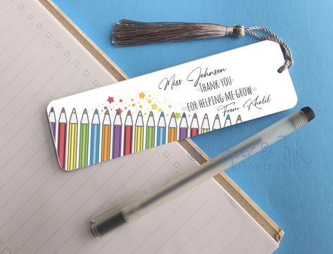 PERSONALIZED teacher bookmark small end of term gift idea for teaching assistant by PaperandInksUK on Etsy Teacher Bookmark, End Of Term, Illustration Cute, Teaching Assistant, Class Gift, Personalized Teacher Gifts, Bookmark Gifts, Ink Illustration, Student Teacher