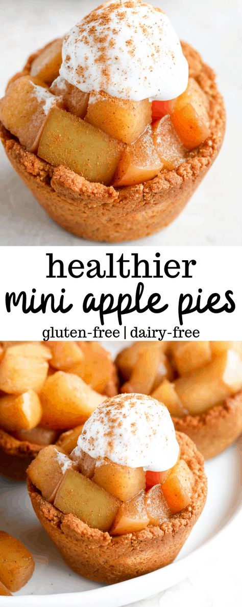 Apple Recipes Easy Healthy, Gluten Free Apple Recipes, Mini Apple Pie Recipe, Mini Apple Pie, Gluten Free Apple Pie, Healthy Apple Pie, Healthy Pies, Homemade Cookie, Apple Recipes Easy