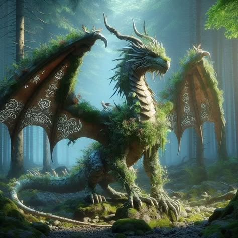 Moss Dragon, Nightfury Dragon, Faerie Dragon, Nature Dragon, River Dragon, Earth Dragon, Forest Dragon, Book Cover Background, Mythical Creatures Fantasy