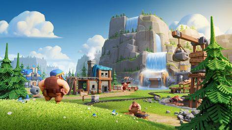 ArtStation - Clash of Clans “Clashy Constructs Wallpaper”, Studio Piñata Wallpaper Coc, Clash Royale Wallpaper, Thumbnail Background, Blurred Background Photography, New School Tattoo, Anime Crafts, Clash Royale, Environment Concept Art, Clash Of Clans