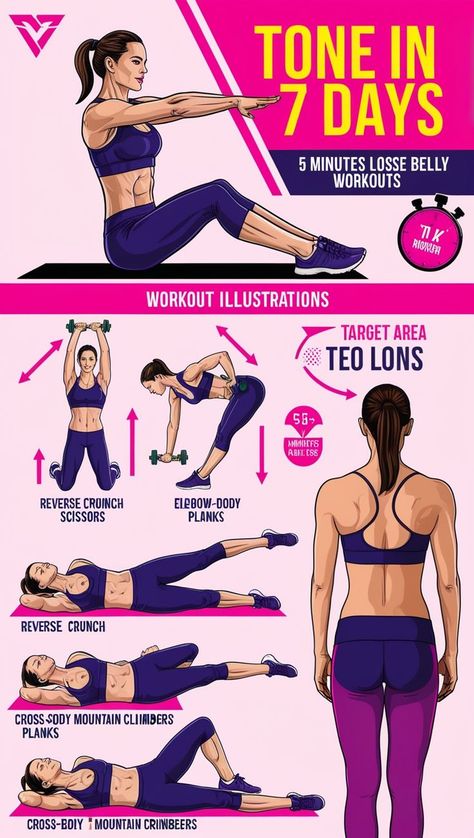 belly fat workout Fat Belly Workout, Belly Fat Exercises, Bigger Hips Workout, Training For Runners, Belly Fat Reduction, Strength Training For Runners, 12 Minute Workout, Tone Thighs, Core Exercises