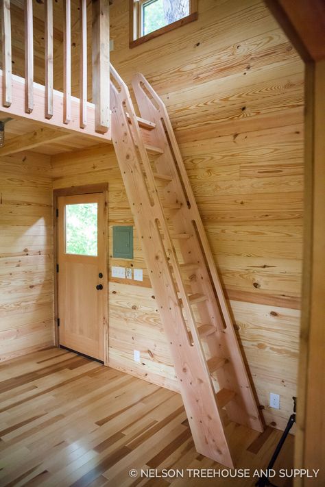 Ships Ladder, Ship Ladder, Ladder Stairs, Cabin Loft, Tiny House Stairs, Tree House Plans, Build A Playhouse, Loft Stairs, Loft Ladder