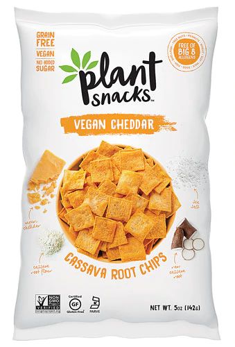 Plant Snacks Cassava Root Chips Vegan Cheddar -- 5 oz - Vitacost Plant Snacks, Root Chips, Healthy Food Packaging, Snacks Vegan, Chip Packaging, Packaging Snack, Veggie Chips, Vegan Cheddar, Vegan Sugar