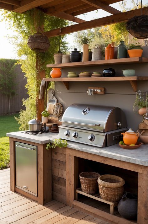 25 Small Outdoor Kitchen Ideas That Maximize Space and Style » Comfy Ideas Outdoor Bbq Small Space, Mini Outdoor Kitchen Small Spaces, Compact Outdoor Kitchen, Small Yard Outdoor Kitchen, Small Bbq Area Ideas Outdoor, Tiny Outdoor Kitchen, Small Outdoor Bbq Area, Small Outdoor Kitchen Ideas Simple, Outdoor Kitchen Decorating Ideas