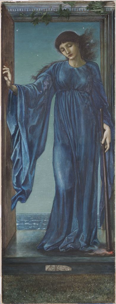 'Night', by Edward Burne-Jones. 1870. Oizys Goddess, Pre Raphaelite Paintings, Burne Jones, Pre Raphaelite Brotherhood, Pre Raphaelite Art, Edward Burne Jones, Harvard Art Museum, John Everett Millais, John William Waterhouse