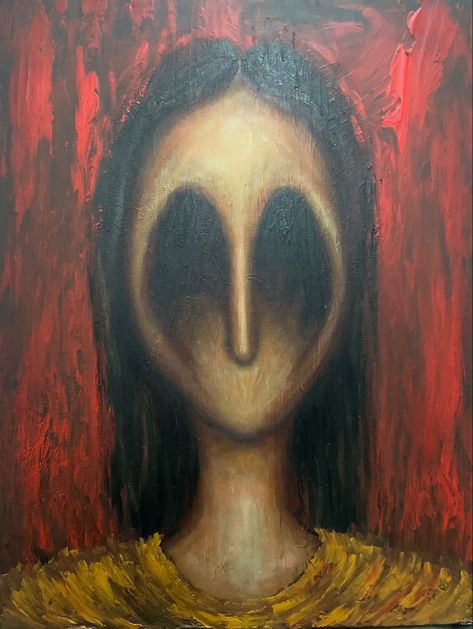 Cute Creepy Painting, Creepy Paintings Ideas, Creepy Things To Paint, Easy Weird Paintings, Painting Ideas On Canvas Creepy, Wierd Paintings Ideas, Strange Painting Ideas, Scary Paintings Easy Canvas, Painting Ideas On Canvas Scary