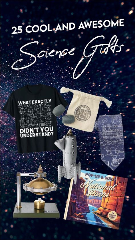 Whether you look for science gifts for you colleagues or your family members, check out our 25 cool list of fun, educational and touch nerdy science gifts. #sciencegifts #sciencegiftsforkids #sciencegiftsforadults #sciencegiftsforteens #sciencegiftsforhim #sciencegiftsforteachers #sciencegiftideas #sciencegiftbasket Science Gifts For Kids, Laboratory Gifts, Robot Gift, Nerdy Guys, Gifts For Programmers, Xmas 2024, Science Geek, Science Nerd, Science Themes