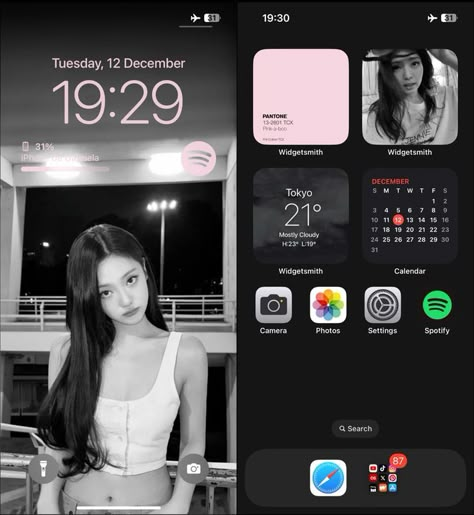 Ios 17 Layout, Kpop Ios Layout, Homescreen Ideas Iphone, Kpop Phone Layout, Iphone Customization Ideas, Ios Screen Ideas, Lockscreen Layout, Ios Home Screen Layout, Kpop Homescreen