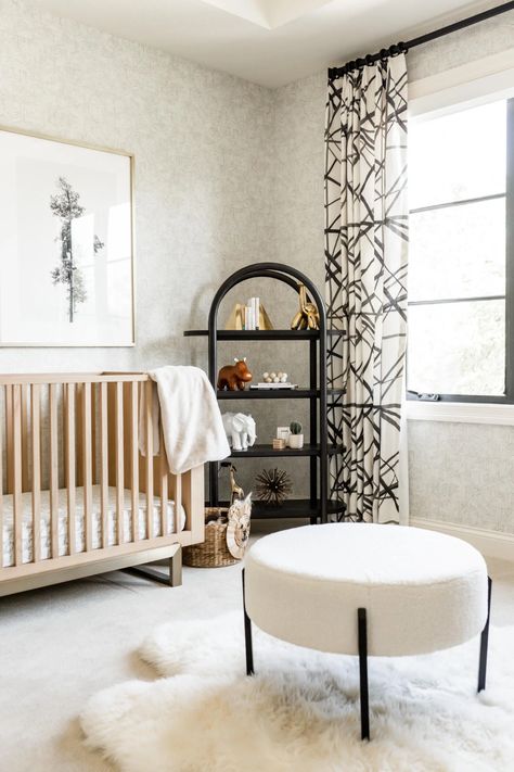 Harrison's Nursery Reveal - Cella Jane Modern Luxury Nursery, Cella Jane Home, Black Crib Nursery, Nursery Design Ideas, Wonderland Nursery, Black Crib, Luxury Nursery, Colorful Nursery, Black Nursery