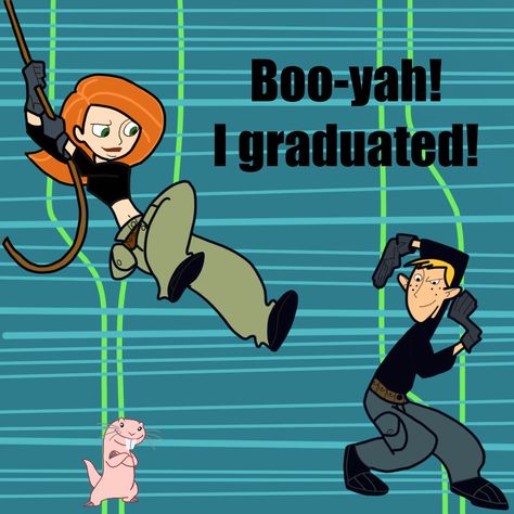 Disney Kim Possible inspired grad cap Kim Possible, Grad Cap, Graduation Cap, Art Work, Disney, Art