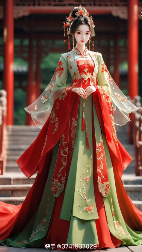 Chinese Empress Dress, Chinese Outfits Traditional, Queen Outfits Royal, Shagun Blouse Designs, Chinese Royalty, Turkish Dresses, Empress Dress, Chinese Princess Dress, Opera Dress