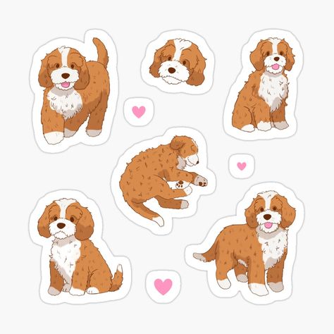 Get my art printed on awesome products. Support me at Redbubble #RBandME: https://www.redbubble.com/i/sticker/Cute-cavapoo-dog-pack-by-Yaragold/151035415.EJUG5?asc=u Cavapoo Drawing, Drawing Hacks, Dog Drawing Simple, Cavapoo Dogs, Dog Pack, Animal Doodles, Different Dogs, Sticker Cute, Drawing Easy