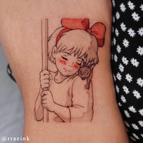 101 Best Ghibli Tattoo Ideas You Have To See To Believe! 15 Outsons Ghibli Tattoo Ideas, Kiki's Delivery Service Tattoo, Studio Ghibli Tattoo, Castle Tattoo, Spirit Tattoo, Ghibli Tattoo, Howl And Sophie, Studio Ghibli Characters, White Ink Tattoo