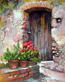 IMAGENES Y CONCEPTOS DEL ARTE MODERNO: "Galería" Cuadros De Paisajes Coloniales, Pinturas de Francesco Mangialardi Canvas Painting Ideas, 수채화 그림, Watercolor Inspiration, Painted Doors, Calabria, Mail Art, Pictures To Paint, Watercolor Landscape, Painting Projects