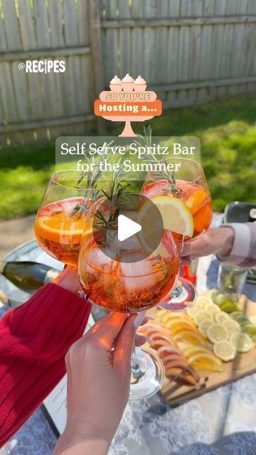 Recipes on Instagram: "It’s a spritz Summer this 2024!🍊🥂 We’ve got you covered with everything you need to host the BEST self serve spritz bar for your besties!💞🍹 Save this for your next cocktail night!✨ #aperolspritz #spritz #drink #cocktail #recipe #guide #host #hosting #hostinghack #hack #fun #decor #setup #bar #selfserve #self #diy #easy #cute #festive #summer #refreshing #delicious #yummy #soyourehostinga #cocktailnight #party #friends #gettogether" Spritz Bar Ideas, Aperol Spritz Party, Cocktail Party Decorations, Cocktail Board, Spritz Bar, Florida Party, Spritz Drink, Diy Cocktail Bar, Specialty Cocktails