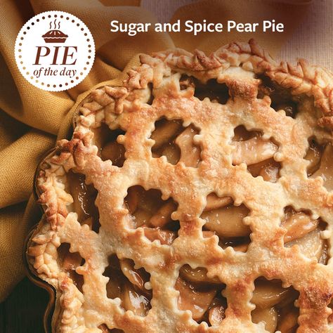 Sugar and Spice Pear Pie Recipe from Taste of Home -- shared by Kristina Pontier, Hillsboro, Oregon Traditional Apple Pie, Apple Candy, Pear Pie, Dessert Healthy, Apple Dessert, Spiced Pear, Apple Health, Pie Crusts, Cooking Guide