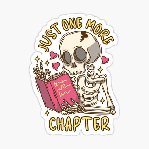 One More Chapter Sticker, Cool Sticker Ideas, Cute Book Stickers, Cool Laptop Stickers, Reading Stickers, Weird Stickers, Funny Laptop Stickers, Medical Stickers, Sticker Design Inspiration