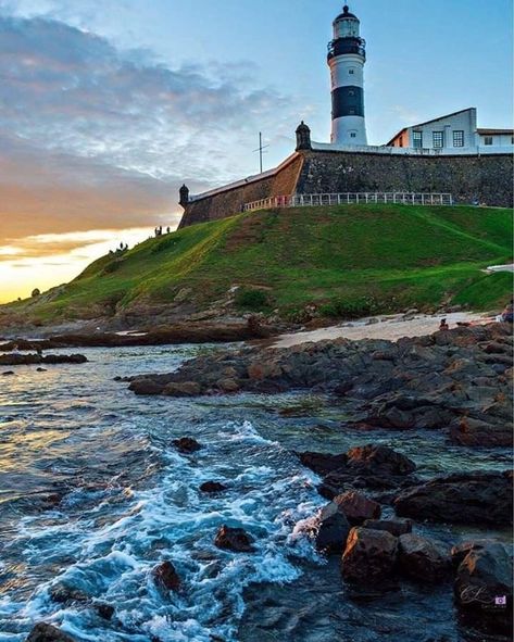 Praia do Farol da Barra - Peoople Brazil Culture, New Year Planning, Brazil Travel, Bossa Nova, World View, Travel Goals, Rio De Janeiro, South America, Lighthouse