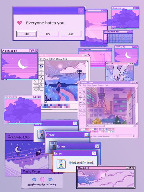 Webcore Wallpapers Purple, Pastel Computer Aesthetic, Cute Coding Wallpaper, Seerlight Purple, Vaporcore Aesthetic, Purple Game Aesthetic, Windows Pop Up Aesthetic, Cute Pixel Art Backgrounds, 8bit Aesthetic Wallpaper