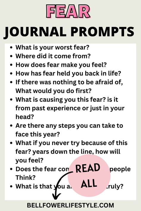 Fear Journal Prompt, Journal Prompts For Fear, Fear Prompts, Fear Worksheet, Bujo Prompts, Journal Prompts For Kids, Conquer Your Fears, Facing Fear, Journal Questions