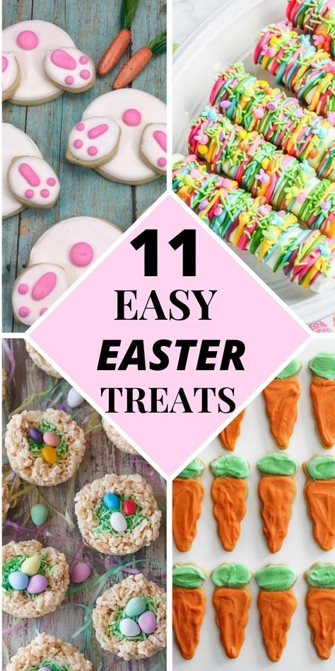 Easter Themed Food, Easter Finger Food, Easter Treats To Make, Easy Easter Snacks, Easter Treats For Kids, Easter Bunny Bait, Easter Dyi, Easter Pretzel, Dessert Easter