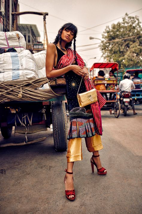 GRAZIA INDIA - OCT 17 - FESTIVE FEATURE - on Behance Street Style India, Street Fashion Photoshoot, Childhood Memories Aesthetic, India Street, Day Of Dead, Saree Photoshoot, Vogue India, Fashion Campaigns, Photography Magazine Cover