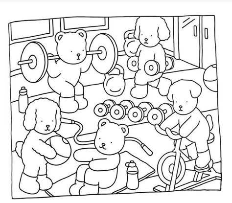 Cute Coloring Sheets Aesthetic, Bobbie Goods Coloring Pages Colored In, Bobbi Goods, Bobbie Goods Coloring Pages, Bobbie Goods Coloring, Spiderman Coloring, Bobbie Goods, Bear Coloring Pages, 강아지 그림