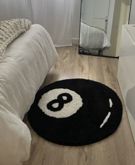 8 Ball Rug,24inch Cool Rugs for Bedroom Men,Unique Circle Rug,Suitable for y2k Room Decor,Hypebeast Room Decor,Bedroom Decor Aesthetic Cool Room Decor. (24 inch) Cool Rugs 8 Ball, Black Rug Bedroom Aesthetic, 8 Ball Rug Aesthetic, Y2k Decorations Room, Stussy 8ball Rug, 8ball Carpet, Y2k Men Room, Aesthetic Room Ideas Y2k, Magic 8 Ball Rug