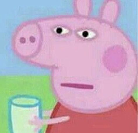 When you drinking your milk and someone takes ya cookies... Cartoon Reaction Pics, Peppa Pig Memes, Response Memes, Current Mood Meme, Reaction Memes, Quality Memes, Cartoon Profile Pictures, Reaction Pics, 웃긴 사진