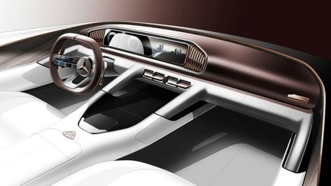 Mercedes-Maybach SUV concept: Vision Ultimate Luxury interior teased Maybach Suv Interior, Truck Interior Design, Maybach Suv, Old Truck Photography, Maybach Exelero, Suv Interior, Mercedes Interior, Car Interior Sketch, Interior Design Sketch