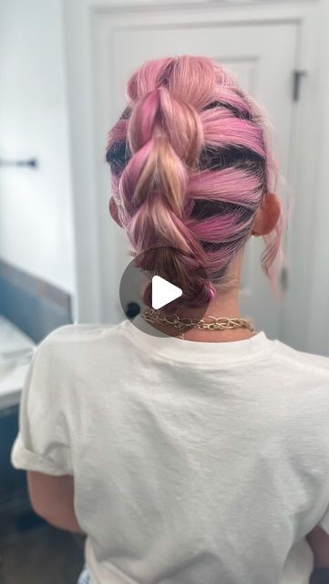 Dinosaur Braid Hairstyles, Easy Hairstyles With Short Hair, Short Womens Viking Hair, Edgy Hairstyles For Medium Hair, Mermaid Hair Short Hairstyles, Short Hair Faux Braid, Hair Do For Short Hair Simple, Faux Braid Hairstyles Short Hair, Double Bubble Braid Short Hair