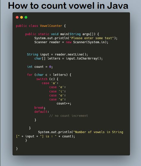 [Solved] How to count Vowels and Consonants in Java String Word? Example | Java67 Java Cheatsheet, Java Programming Code, Java Notes, Computer Job, Free Programming Books, Java Projects, Java Language, Vowels And Consonants, Java Code