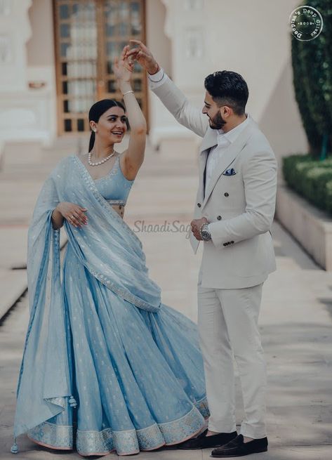 This Couple's Pre-wedding Look will Calm your Hearts like Never Before! | ShaadiSaga Ethnic Wears, Indian Wedding Poses, Pre Wedding Photoshoot Outfit, Engagement Photography Poses, Indian Wedding Photography Couples, Wedding Photoshoot Props, Couple Wedding Dress, Indian Wedding Couple Photography, Pre Wedding Photoshoot Outdoor