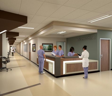 Parkland Hospital < HDR, Inc. NOTE FLOORING Hospital Lobby, Healthcare Inspiration, Hospital Reception, Parkland Hospital, Healthcare Interior Design, Modern Bungalow House Design, Medical Office Design, Hospital Architecture, Nurses Station