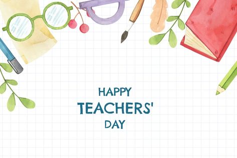 Teachers Day Celebration, World Teacher Day, Teachers Day Card, World Teachers, Celebration Background, Happy Teachers Day, Teachers Day, Watercolor Wallpaper, Watercolor Background