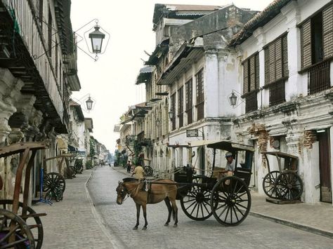 Vigan (with it's obvious Spanish influence) Vigan Philippines, Philippine Architecture, Filipino Architecture, Ilocos Norte, Banaue, Bacolod, Bataan, Exotic Beaches, Tagaytay