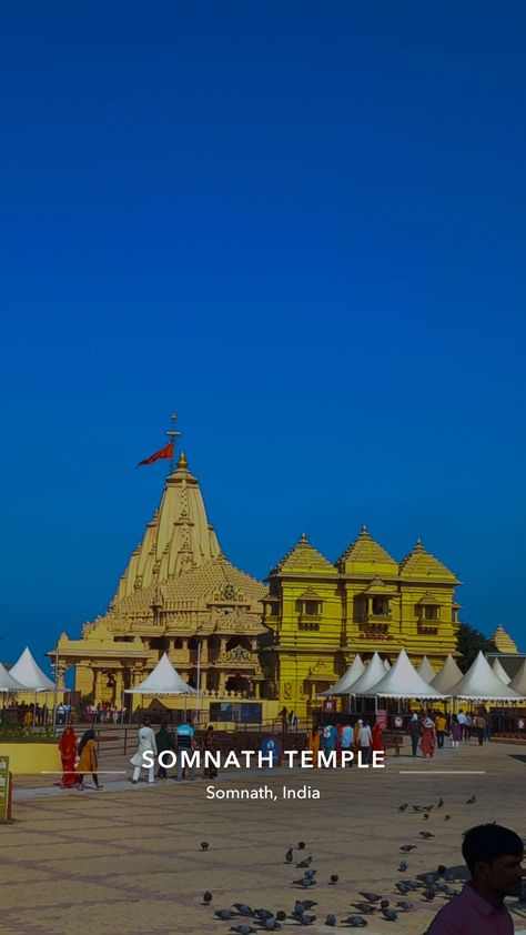 Somnath Mandir Photo, Somnath Temple Photography, Somnath Mandir, Kurtis Patterns, 12 Jyotirling, Somnath Temple, Mahakal Pic Ujjain, Best Dad Quotes, Temple Photography