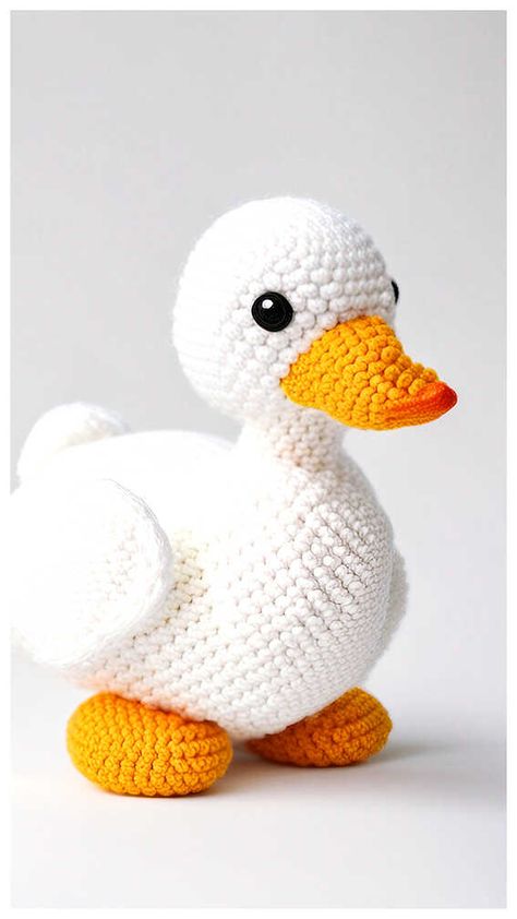 Amigurumi Crochet Plush Duck in Panama Hat - Free Crochet Patterns Crochet Plush Duck Pattern Free, Crochet Duck Hat Pattern Free, Crochet Duck Beak, Free Crochet Duck Pattern Amigurumi, Crochet Toys Free Patterns Amigurumi, Crocheted Duck Free Pattern, Crochet Duck With Hat, Duck Free Crochet Pattern, Crochet Ducks Free Pattern