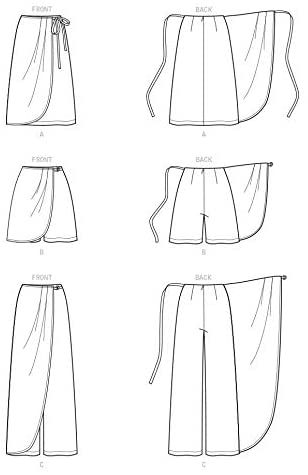 SIMPLICITY Sewing Pattern S9111 Misses' Faux Wrap Pants, Skirt & Shorts, Various, H5 (6-8-10-12-14) : Amazon.co.uk: Home & Kitchen Pants Skirt Pattern, Japanese Skirt Pattern, Lantern Pants Pattern, Wrap Skirt Sketch, Wrap Around Pants Pattern, Japanese Pants Pattern, Wrap Pants Pattern Diy, Wrap Shorts Pattern, Wrap Skirt Patterns Sewing