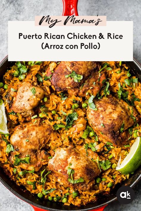 Puerto Rican Chicken And Rice, Puerto Rican Chicken, Fingerfood Party, One Pan Dinner, Chicken Dish, Chicken And Rice, Dinner Recipes Crockpot, One Pan, Adobo