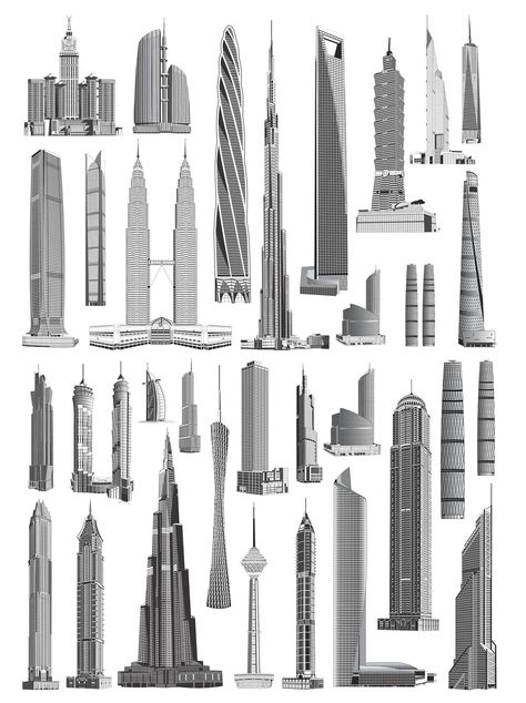 How To Draw Skyscrapers, Skyscraper Architecture Drawing, Sky Scrapers Drawing, Skyscrapers Drawing, Skyscraper Sketch, Skyscraper Drawing, Futuristic Skyscraper, Skyscraper Art, Christmas Silhouettes