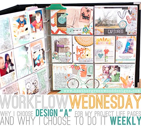 Heather Greenwood | Why I Choose Project Life Design A and a Weekly Format Project Life Layouts Pocket Scrapbooking, Project Life Planner, Project Life Organization, Project Life Freebies, Becky Higgins Project Life, Project Life App, Bridal Shower Scrapbook, Pocket Page Scrapbooking, Project Life Printables