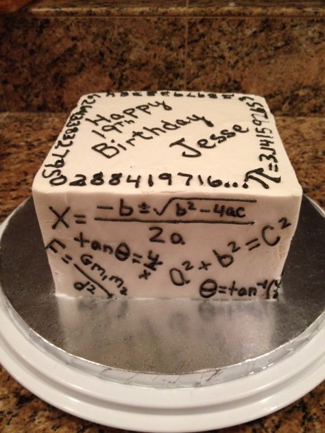 Math birthday cake. Math Cakes Design, Maths Birthday Cakes, Math Cake Ideas Birthday, Maths Cake Design, Math Cake, Teacher Birthday Cake, Math Party, Math Design, Teacher Birthday