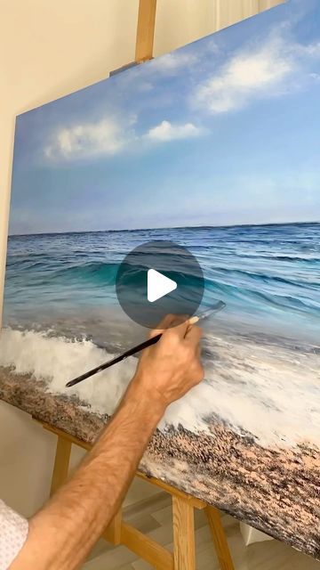 Seascape Photography Beach, Oil Painting Tutorials, Turkey Mediterranean, Mediterranean Paintings, Beach Canvas Paintings, Ocean Paintings, Art Plage, Seaside Paintings, Mediterranean Art