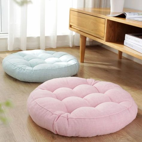 Baby Floor Pillow, Preschool Yoga, Round Floor Cushion, Spa Inspired Bathrooms, Home Preschool, Restful Bedrooms, Sitting Cushion, Large Floor Cushions, Sitting Pillows