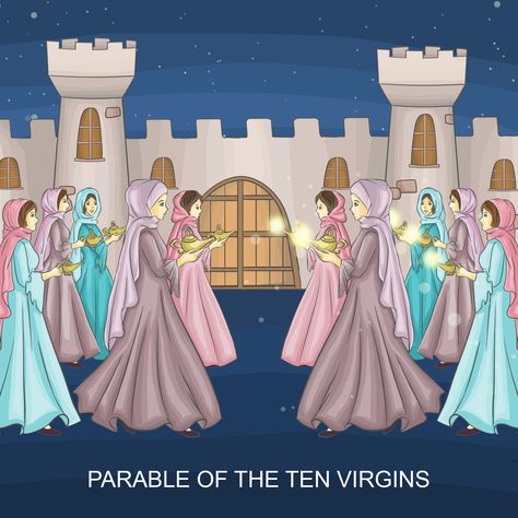 Parable of the Ten Virgins Parable Of 10 Virgins, Parable Of The Ten Virgins, Bible School Crafts, Kids Ministry, Bible Characters, Christian Quotes God, Bible Love, Bible Crafts, Bible School