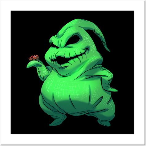 In the glowing dark the Oogie Boogie man is ready to roll his dice. -- Choose from our vast selection of art prints and posters to match with your desired size to make the perfect print or poster. Pick your favorite: Movies, TV Shows, Art, and so much more! Available in mini, small, medium, large, and extra-large depending on the design. For men, women, and children. Perfect for decoration. Boggie Man, Oogie Boogie Pumpkin, Jack Skellington Drawing, Oogie Boogie Man, Nightmare Before Christmas Pictures, Nightmare Before Christmas Merchandise, Nightmare Before Christmas Characters, Boogie Man, Tim Burton Characters