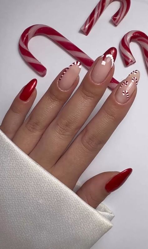 Christmas Nail Art Ideas, Cute Simple Nails, Christmas Gel Nails, Simple Gel Nails, Summery Nails, Xmas Nails, Nail Art Ideas, Christmas Nail, Christmas Nail Art