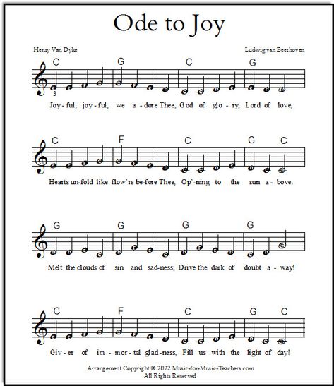 Ode to Joy piano sheet music EASY, with lyrics. At Music-for-Music-Teachers.com Bundle Of Joy Piano, Ode To Joy Sheet Music, Free Guitar Sheet Music, Free Violin Sheet Music, Sheet Music With Letters, Piano Easy, Keyboard Lessons, Easy Sheet Music, Hymn Sheet Music