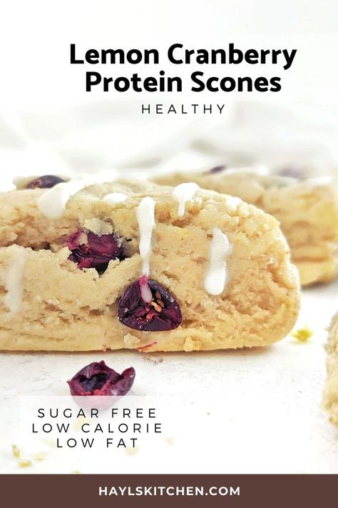 Low Calorie Scones, Protein Scones, Eat To Perform, Healthy Scones, High Protein Cheesecake, Lemon Cranberry, Cranberry Scones, Scones Recipe Easy, Protein Yogurt